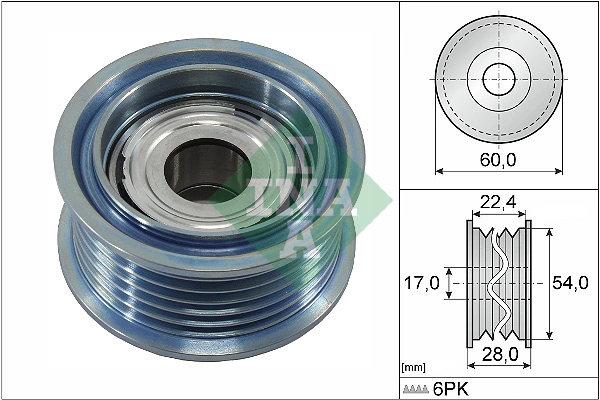 Deflection/Guide Pulley, V-ribbed belt